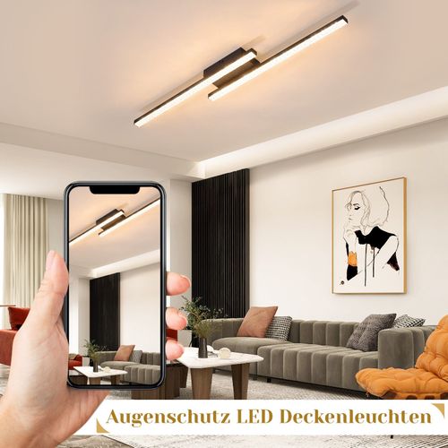 LED Plafonnier Chambre Noir - 12w Moderne Cristal Blanc Chaud Pour Couloir