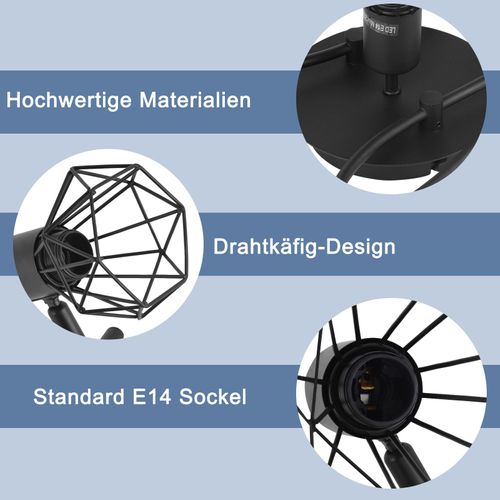 Plafonnier 5 Feux Noir E14 Industriel Spot De Plafond Salon Couloir