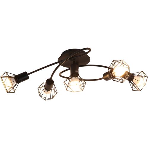 Plafonnier 5 Feux Noir E14 Industriel Spot De Plafond Salon Couloir