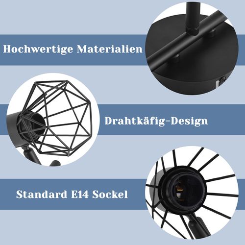 Spot De Plafond 3 Flammes - Noir Rétro Plafonnier 350°