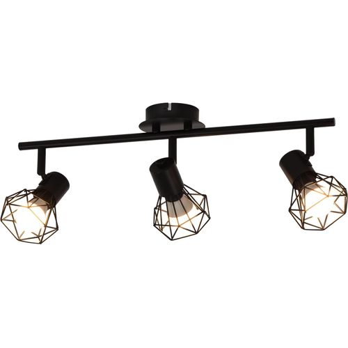 Spot De Plafond 3 Flammes - Noir Rétro Plafonnier 350°
