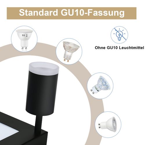 Spot De Plafond 2 Flammes Noir/blanc 3000k Lampe De Chambre Pour Couloir