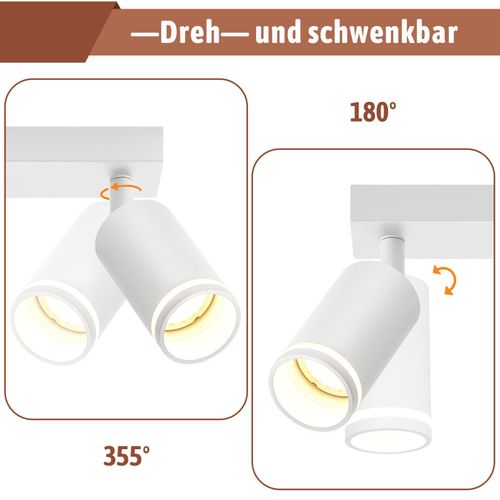 Plafonnier 6 Flammes Blanc Gu10 Moderne Orientable 355 ° Couloir