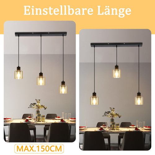 Suspension Table à Manger Noire Vintage Suspension En Métal Suspendue E27