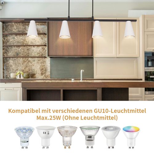 Lampe Suspendue Salle à Manger 4 Flammes Gu10 Moderne Lampe Suspendue Salon Couloir