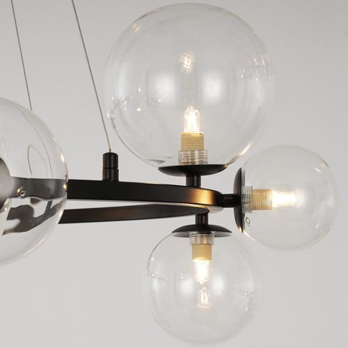 Suspension Salle à Manger 14 Flammes Moderne Lampe à Suspendre G9 Lustre Boule De Verre