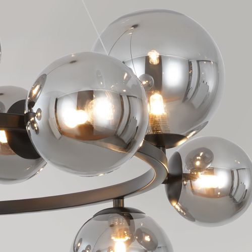 Suspension Salle à Manger 14 Flammes Moderne Lampe à Suspendre G9 Lustre Boule De Verre