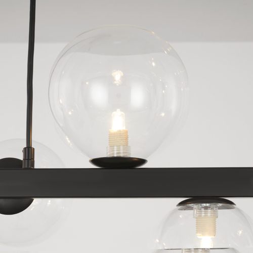 Suspension Salle à 8 Flammes G9 Boule De Verre Rétro 174 Cm Lampe à Suspendre Pour Cuisine