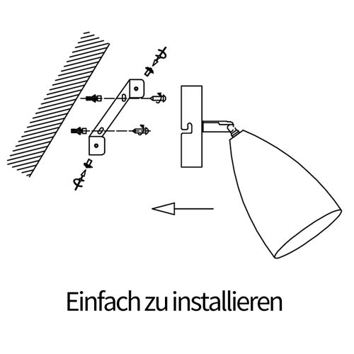 Applique Intérieur Noir/blanc Vintage Spot Mural Réglable Chambre Max.40w