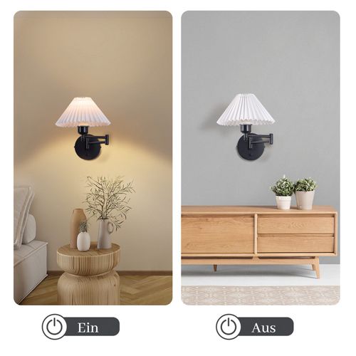 Appliques Murales D'intérieur Pour Escaliers E27 Tissu Blanc Abat-jour Vintage