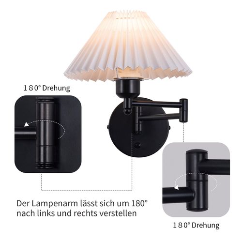 Appliques Murales D'intérieur Pour Escaliers E27 Tissu Blanc Abat-jour Vintage