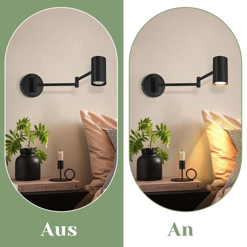 Applique Murale Intérieure Noire - Gu10 Orientable - Pack De 2 - Style Vintage Pour Salon