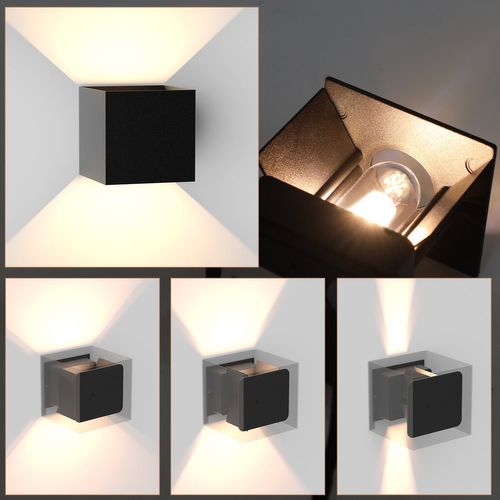 Applique Murale Extérieure Ip65 Étanche Haut Et Bas Faisceau Lumineux Réglable 3w