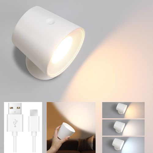 Applique Murale LED 360° Pivotante 3 Niveaux De Luminosité Blanc Pour Salon