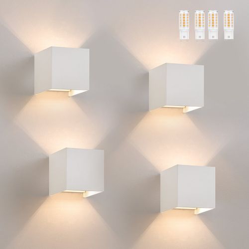 Applique Murale LED 4er Intérieur G9 Extérieur : Applique Murale Extérieure Lampe Up Down Blanc