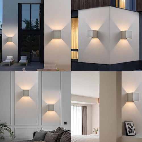 Applique Murale 4er LED Intérieur G9 Extérieur : Applique Murale Extérieure Lampe Up Down Gris
