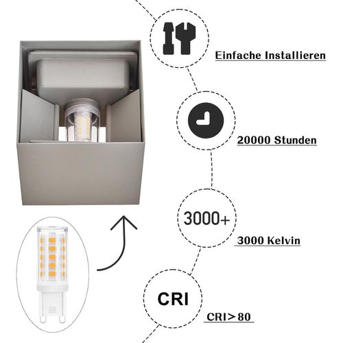 Applique Murale 4er LED Intérieur G9 Extérieur : Applique Murale Extérieure Lampe Up Down Gris