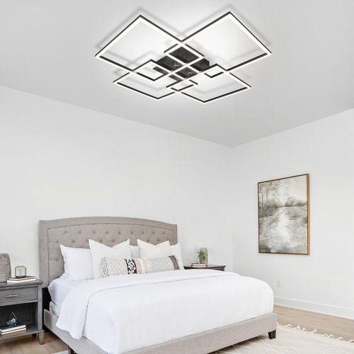 Plafonnier LED Salon 72cm Noir Rectangulairevariable 48w Plafonnier