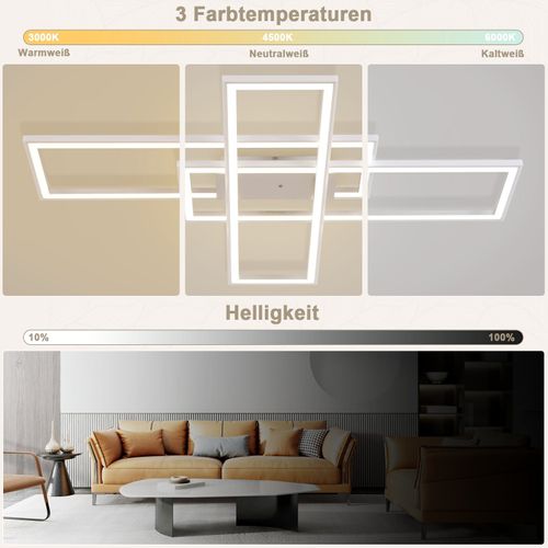 Plafonnier Salon LED Lampe De Chambre à Coucher Dimmable Avec Télécommande Rgb