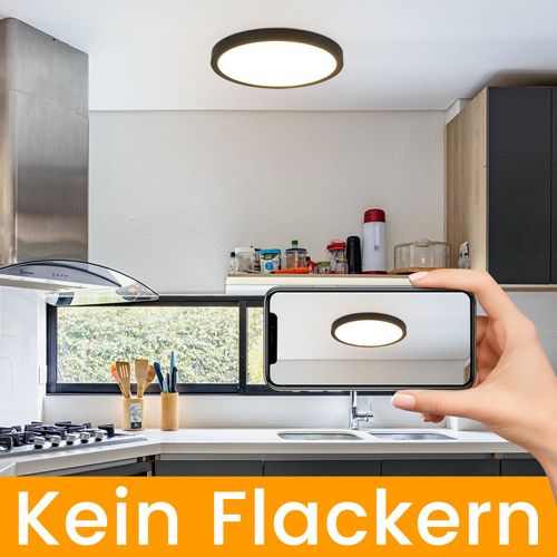 Plafonnier LED à Intensité Variable - 20w Lampe De Salle De Bain Plate Ø30cm Ronde Ip44