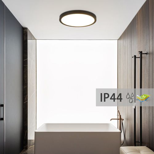 Plafonnier LED à Intensité Variable - 20w Lampe De Salle De Bain Plate Ø30cm Ronde Ip44