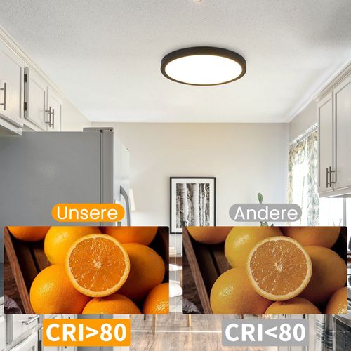 Plafonnier LED à Intensité Variable - 20w Lampe De Salle De Bain Plate Ø30cm Ronde Ip44