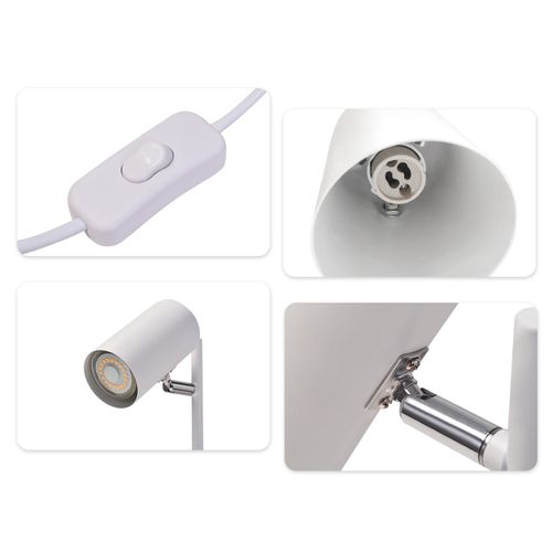 Lampe De Bureau LED, Gu10, Pivotante 350°, Métal, Pour Bureau Ou Salon