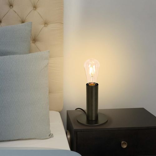Lampe de bureau Noir E27 Métal Avec Fiche Incl  Interrupteur Max.40w Sans Ampoule