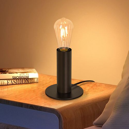 Lampe de bureau Noir E27 Métal Avec Fiche Incl  Interrupteur Max.40w Sans Ampoule