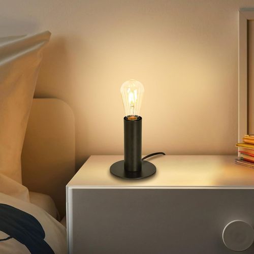 Lampe de bureau Noir E27 Métal Avec Fiche Incl  Interrupteur Max.40w Sans Ampoule