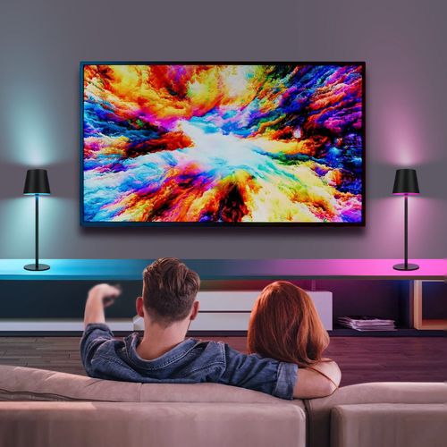 Lampe à Poser LED 2x, Noir, Rgb, USB Rechargeable, Sans Fil, Dimmable, Métal,ip54  Pour Bureau