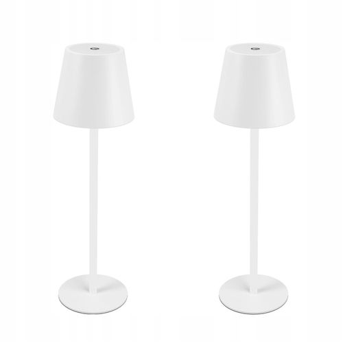 Lampe à Poser LED 2x, Blanc, USB, Sans Fil, Dimmable, Ip54, Métal, Pour Bureau