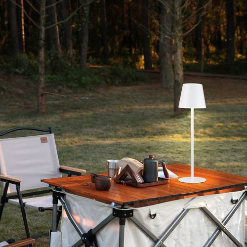 Lampe à Poser LED 2x, Blanc, USB, Sans Fil, Dimmable, Ip54, Métal, Pour Bureau