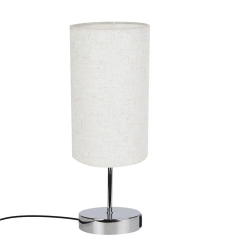 Lampe De Table Touch-dimmable Avec Fonction De Recharge USB Et Abat-jour En Tissu