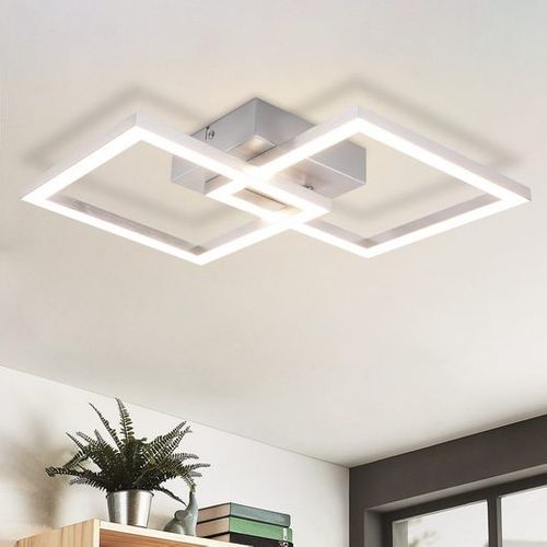 Plafonnier LED Moderne 2 Flammes Argent 24w Pour Chambre Et Salon