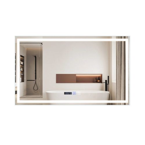 Miroir De Salle De Bain Avec Éclairage LED Salle De Bain Avec Fonction Tactile Blanc Miroir Mural