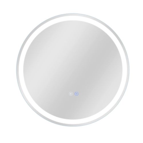 Miroir De Salle De Bain Avec Fonction Antibuée Ip44 Rond Blanc Gradable Miroir De Salle De Bain