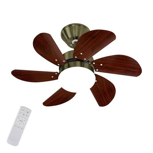 Ventilateur De Plafond 6 Pales Ø75cm - Sans Ampoule Télécommande Silencieux Été/hiver (chambre)