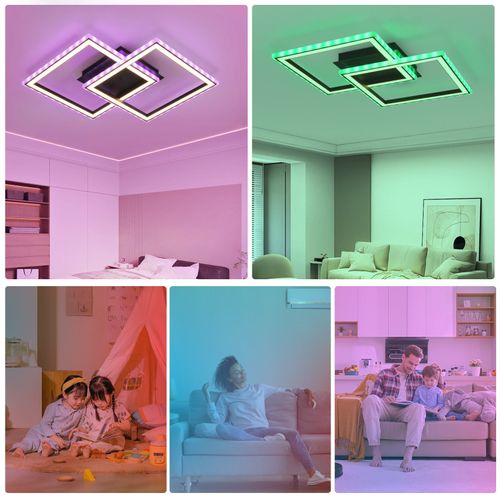 Plafonnier LED Rgb Avec Télécommande Et Intensité Variable Pour Chambre à Coucher