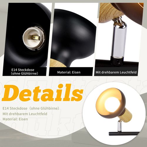 Plafonnier Vintage Noir à 2 Flammes E14 - Éclairage Industriel Pour Salon Et Hôtel