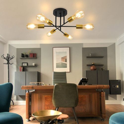 Plafonnier Vintage Retro 6 Flammes Sans Ampoule Pour Chambre à Coucher