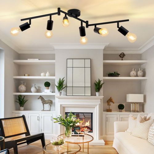 Spot De Plafond Noir Pivotant E27 Vintage Pour Chambre à Coucher