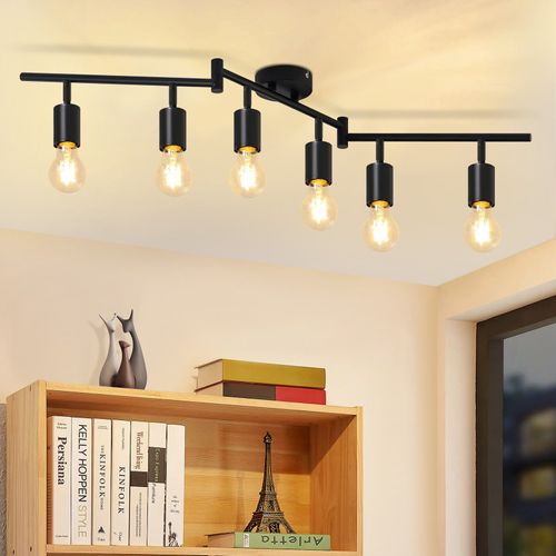 Spot De Plafond Noir Pivotant E27 Vintage Pour Chambre à Coucher