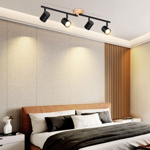 Plafonnier Vintage Moderne 4 Lampes Gu10 Pour Chambre Et Couloir