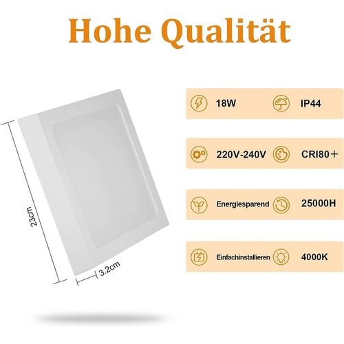 Plafonnier LED Moderne 23cm Pour Chambre Et Salon - Éclairage Plat Ip44