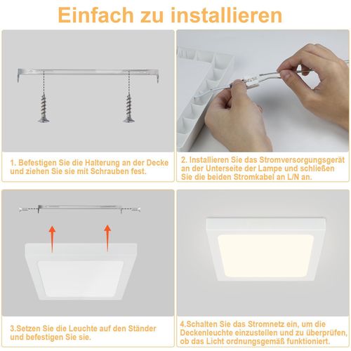 Plafonnier LED Moderne 4000k IP44 Ø23cm Blanc Pour Chambre Et Salon Éclairage Plat