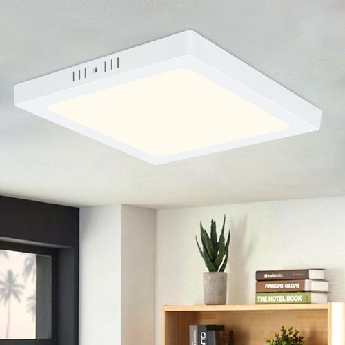 Plafonnier LED Moderne 4000k IP44 Ø23cm Blanc Pour Chambre Et Salon Éclairage Plat