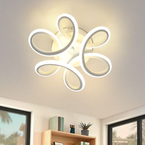 Plafonnier LED Moderne Géométrique Noir Et Blanc Pour Salon Et Couloir