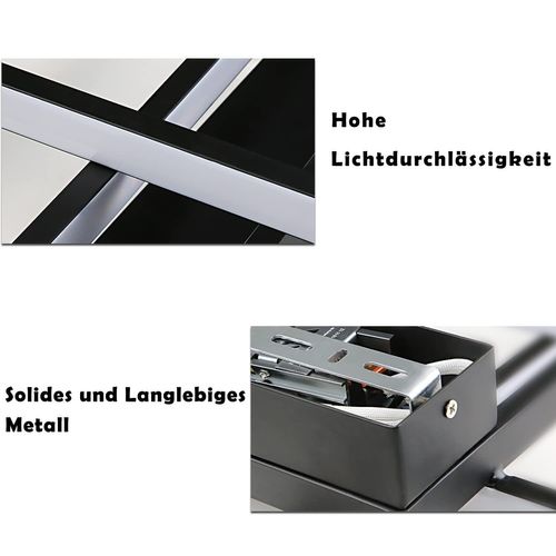 Plafonnier LED Rectangulaire Moderne Noir 65cm Avec Dimmable Et 3 Ampoules