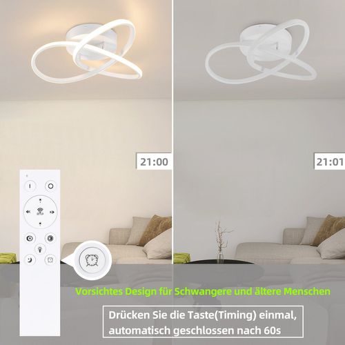 Plafonnier LED Design Géométrique 40cm Avec Télécommande
